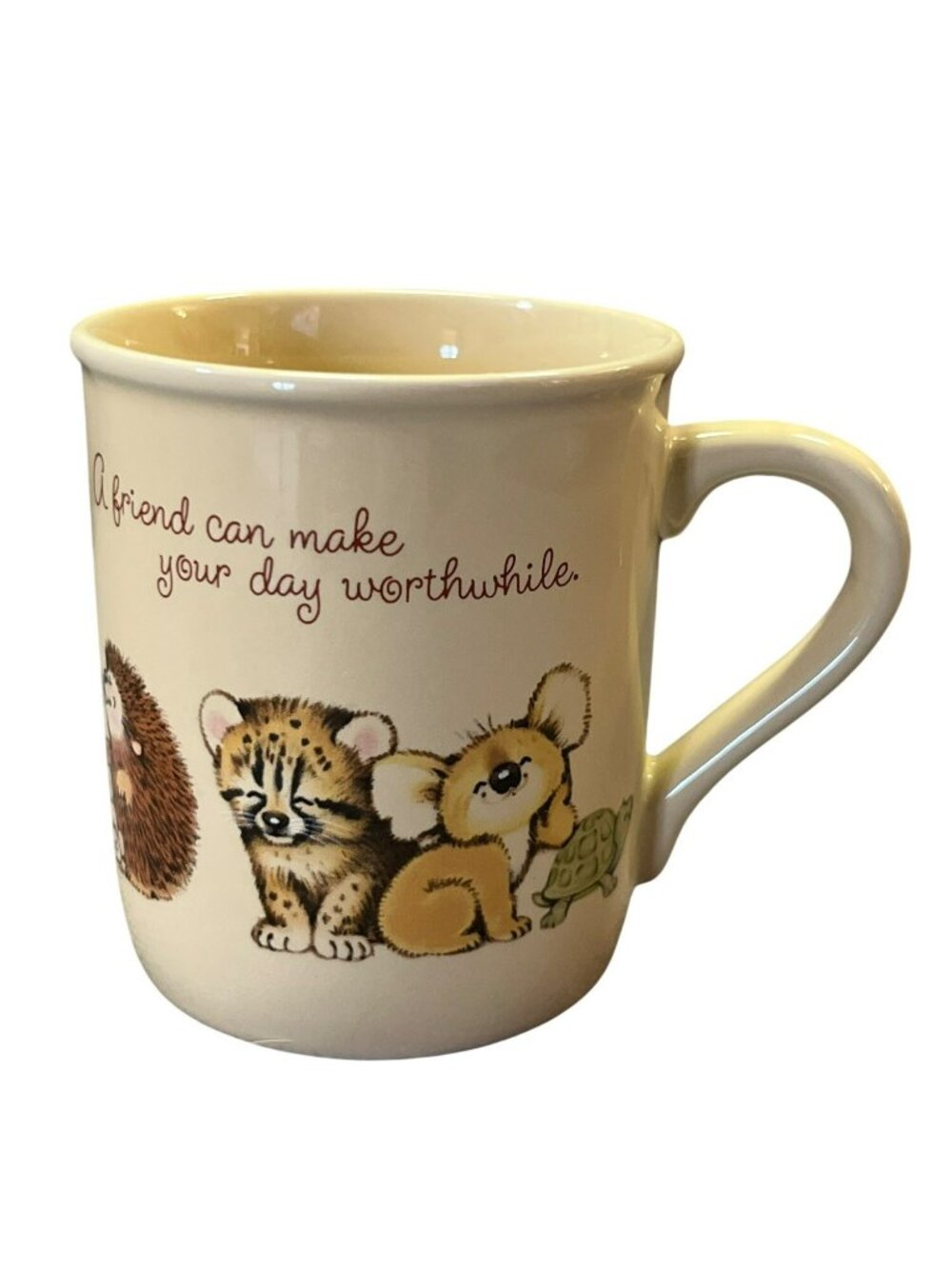 Vintage Hallmark Mug Mates Coffee Mug Used Japan Animal Friendship Quote Smaller - Picture 12 of 12